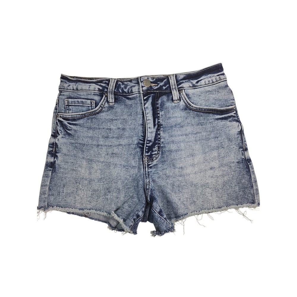 RFM Los Angeles Denim Shorts Acid Wash Raw Hem Womens Size L